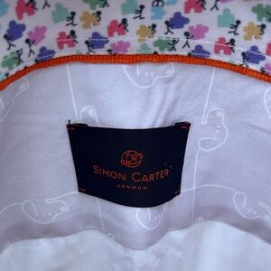 Simon Carter Stylish Men's Light Purple Button-Down Shirt w dog print 44 Slim F